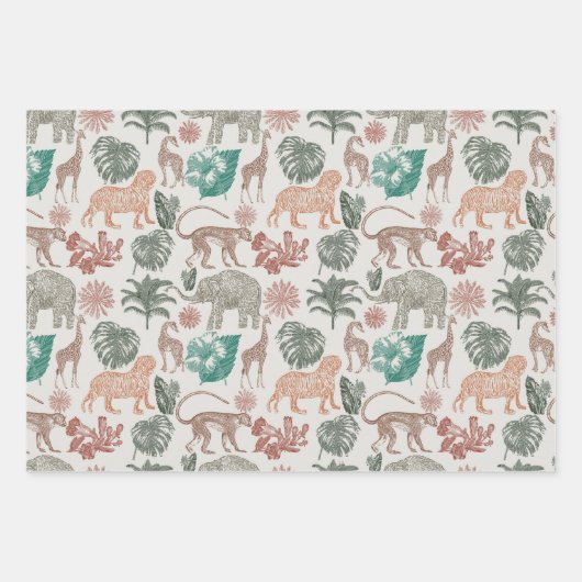 Boho Oerwoud Safari Inpakpapier Vel (Voorkant 3)