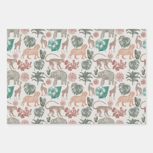 Boho Oerwoud Safari Inpakpapier Vel (Voorkant)