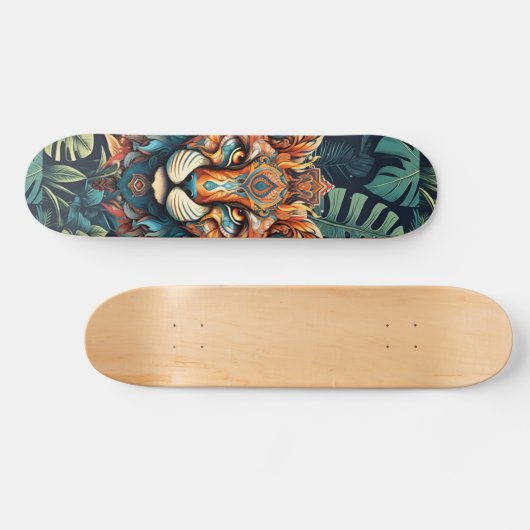 Boho Oerwoud Tijger Skateboard (Horizontaal)