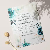 Boho Off-White Fleurs sauvages Faire-part de maria