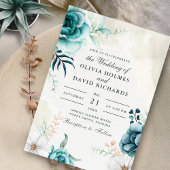 Boho Off-White Fleurs sauvages Faire-part de maria