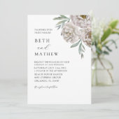 Boho Off White Watercolor Floral Kaart (Staand voorkant)