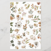 Boho Oh Baby Floral Baby shower Bingo Game Flyer (Achterkant)