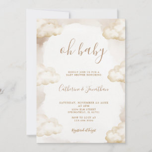 Boho Oh Baby Geslachtsneutrale Cloud Baby Shower Kaart
