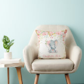 Boho Olifant Roze Goud Baby Meisje Kinderkamer Dec Kussen (Stoel)