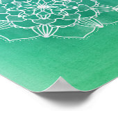 Boho Ombre Mandala Flower in Green Poster (Hoek)