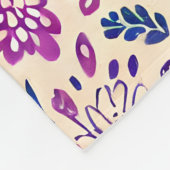 Boho Ombre Pink en Paarse Floral Pattern Fleece Deken (Hoek)