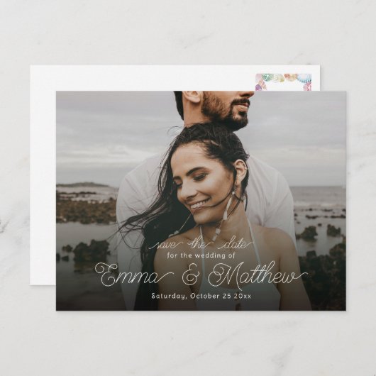 Boho Onder het Zee Curly Save the Date Briefkaart (Voorkant / Achterkant)