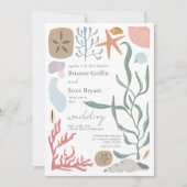 Boho onder Zee nautische bruiloft Kaart (Voorkant)