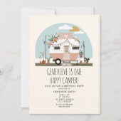 Boho One Happy Camper 1e verjaardag Kaart (Voorkant)