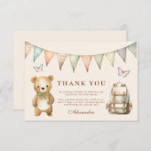 Boho One Happy Camper 1e verjaardagsfeestje Bedankkaart (Voorkant / Achterkant)