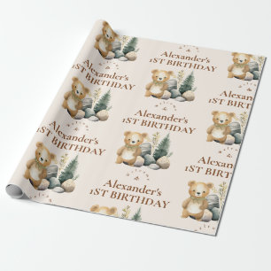 Boho One Happy Camper 1e verjaardagsfeestje Cadeaupapier