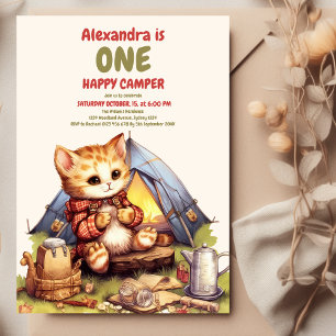 Boho One Happy Camper 1e verjaardagsfeestje Kaart