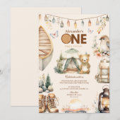 Boho One Happy Camper 1e verjaardagsfeestje Kaart (Voorkant / Achterkant)