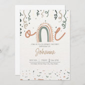 Boho ONEderful Birthday Invitation Kaart (Voorkant / Achterkant)