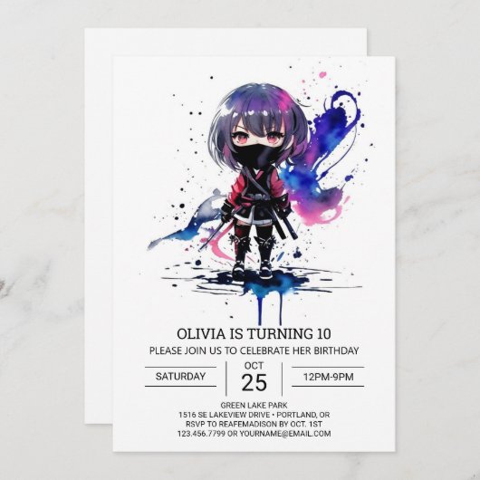 Boho Online Kleine Ninja Verjaardag Kaart (Voorkant / Achterkant)