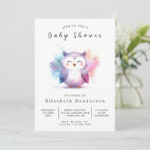 Boho Online Owl Baby shower Kaart (Staand voorkant)