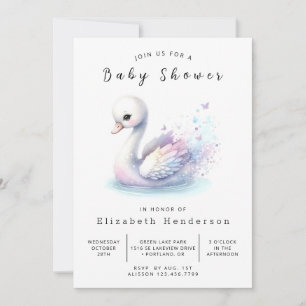 Boho Online Swan Baby shower Kaart