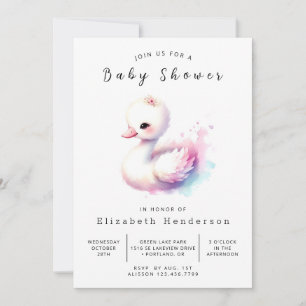 Boho Online Swan Baby shower Kaart
