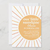 boho onze kleine zonneschijn verjaardagsuitnodigin kaart (Voorkant)
