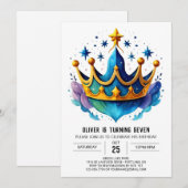 Boho op maat gemaakte prins kroon verjaardag kaart (Voorkant / Achterkant)