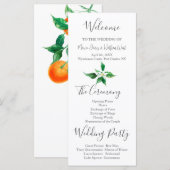 Boho Orange Blossom Wedding Programme (Devant / Derrière)