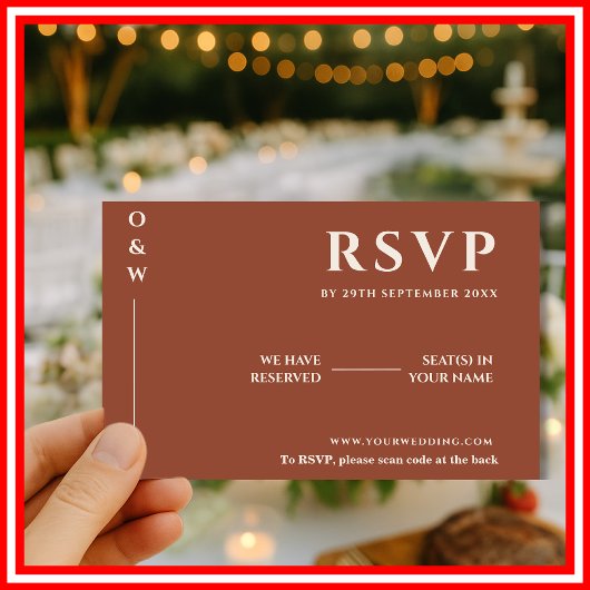 Boho Orange Brûlé | Carte de réponse QR RSVP de ma
