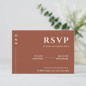Boho Orange Brûlé | Carte de réponse QR RSVP de ma (Debout devant)