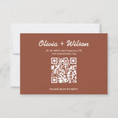 Boho Orange Brûlé | Carte de réponse QR RSVP de ma (Dos)