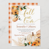 Boho Orange Citrouille Engagement Party Invitation (Devant / Derrière)
