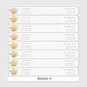 Boho Orange Invité Envelopper autour du Étiquette (Feuille)