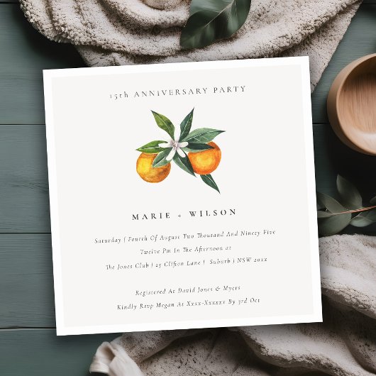Boho Orange minimal chaque année Invitation Annive