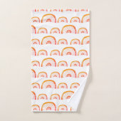 Boho Orange Watercolor motif arc-en-ciel (Serviette à main)