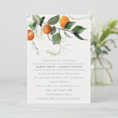Boho Oranje Blossom Fauna Rehearsal Dinner Invite Bedankkaart (Staand voorkant)
