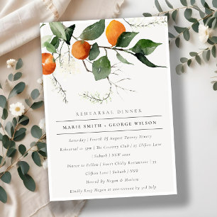 Boho Oranje Blossom Fauna Rehearsal Dinner Invite Bedankkaart