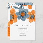 Boho Oranje Blossom Floral Wedding Save The Date (Voorkant / Achterkant)