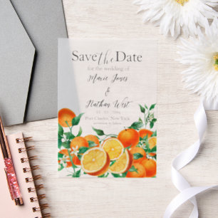 Boho Oranje Blossom Save the Date Vellum Uitnodigingen
