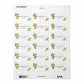 Boho Oranje Blossom Wedding Etiket (Full Sheet)