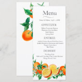 Boho Oranje Blossom Wedding Menu (Voorkant / Achterkant)