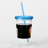 Boho Oranje Camera & Floral Bouquet Waterverf Acryl Drinkbeker (Links)