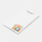 Boho Oranje Camera & Floral Bouquet Waterverf Post-it® Notes (Schuin)