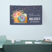 Boho Oranje Camera & Flowers Waterverf Welkom Spandoek (Beurs)