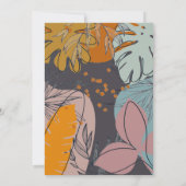 Boho Oranje en zwarte bruiloft Kaart (Achterkant)