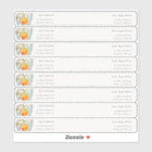 Boho Oranje gastenwrap rond adreslabel Sticker (Vel)