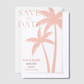 Boho Oranje palmboom Bewaar de datum Vellum Uitnodigingen (Offset)