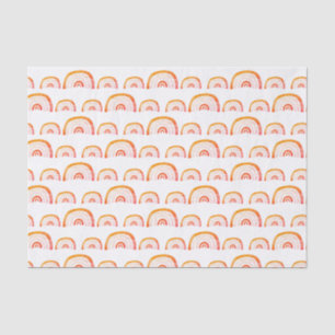 Boho oranje waterverf regenboog patroon tissuepapier