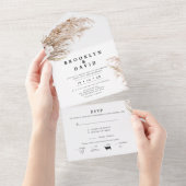 Boho Orchard Pampas Grass All in One Invitation (Déchirure)