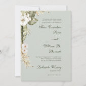 Boho Orchidee Sage Bruiloft Kaart (Voorkant)