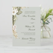 Boho Orchidee Sage Bruiloft Kaart (Staand voorkant)