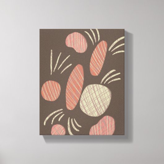 Boho Organic Stone Boulders Collage Canvas Afdruk (Voorkant)